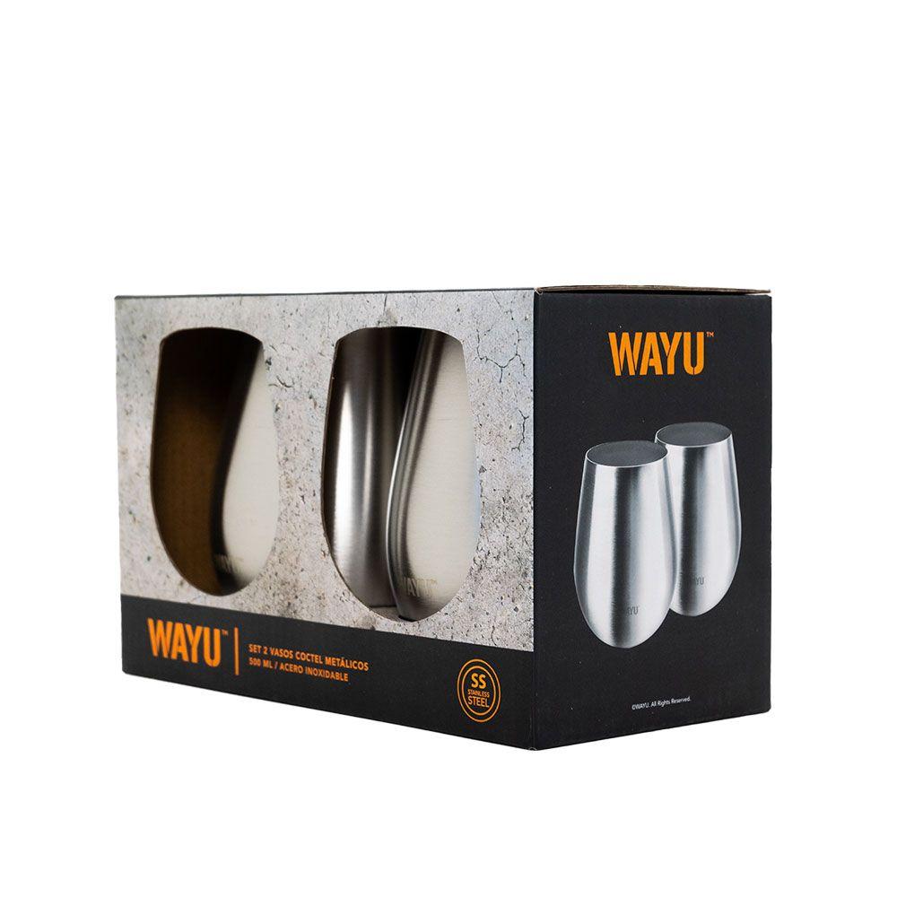 Set 2 Vasos Cocktail Metalicos 500ml Wayu-2