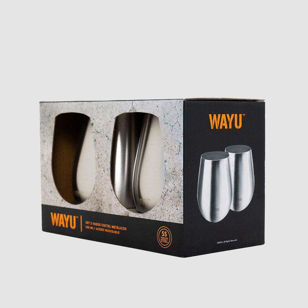 Set 2 Vasos Cocktail Metalicos 500ml Wayu-4