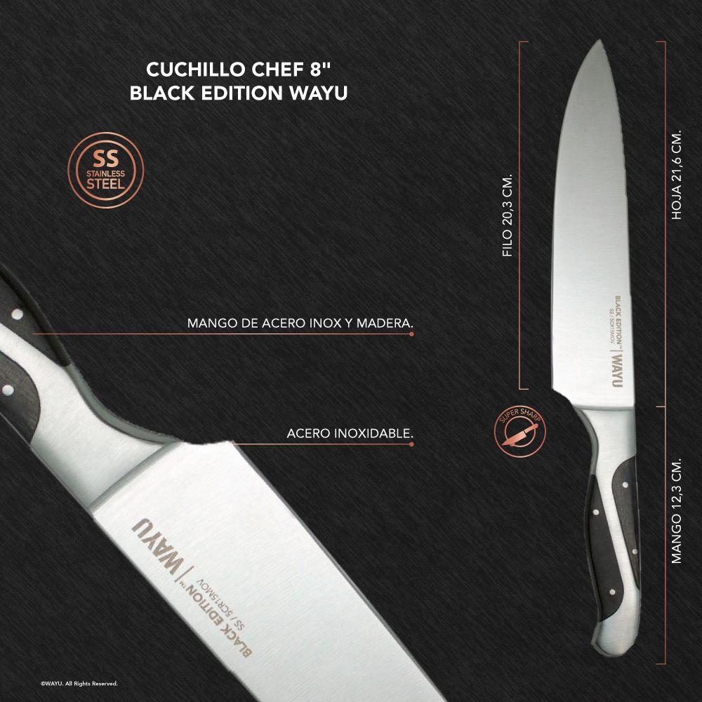 Cuchillo Chef 8 Black Edition Wayu-2
