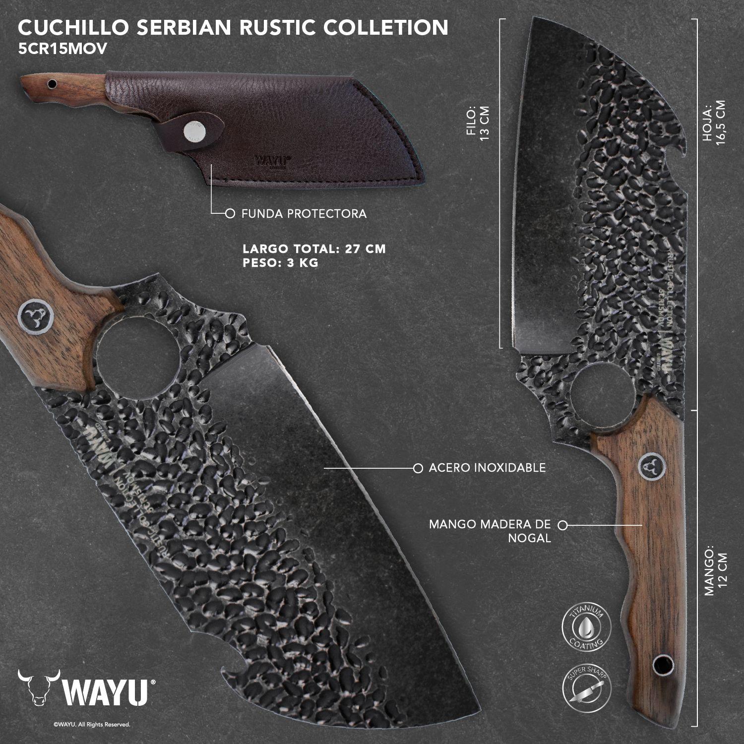 Cuchillo Serbian Con Funda Rustic Collection Wayu-3