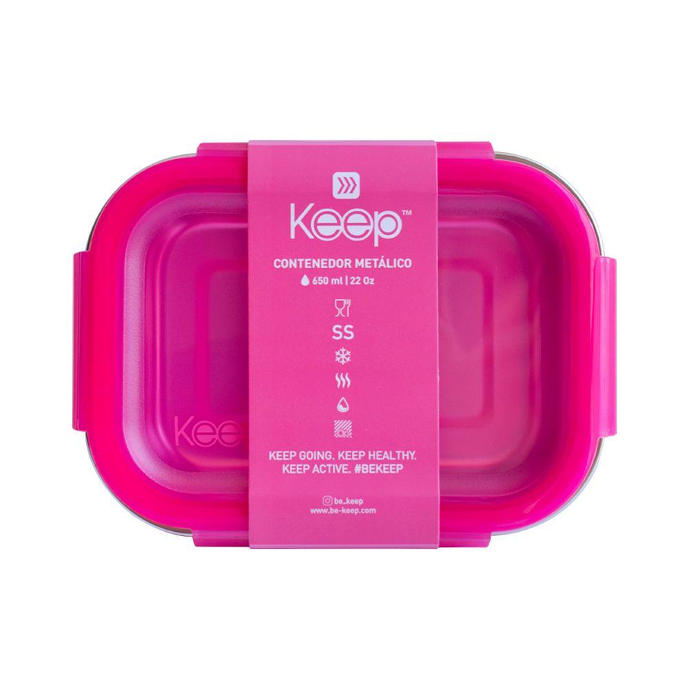 Taper Contenedor Hermetico Metálico 650Ml Keep Color Rosa-4