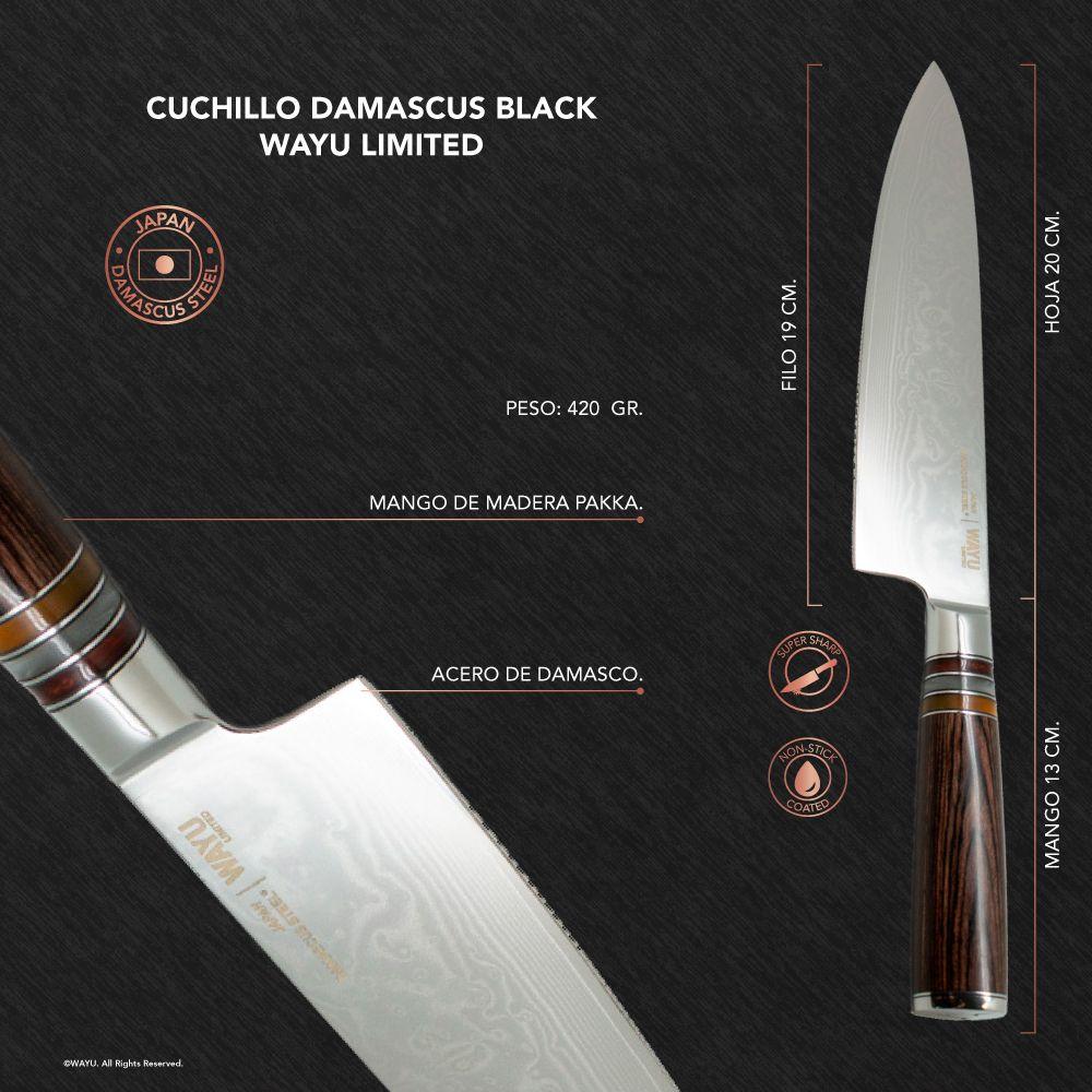 Cuchillo Damascus Brown Pakka Wayu Limited-2