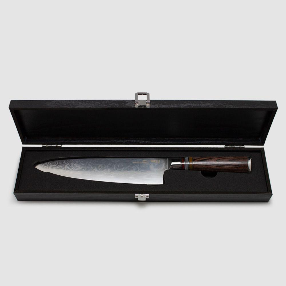 Cuchillo Damascus Brown Pakka Wayu Limited-3