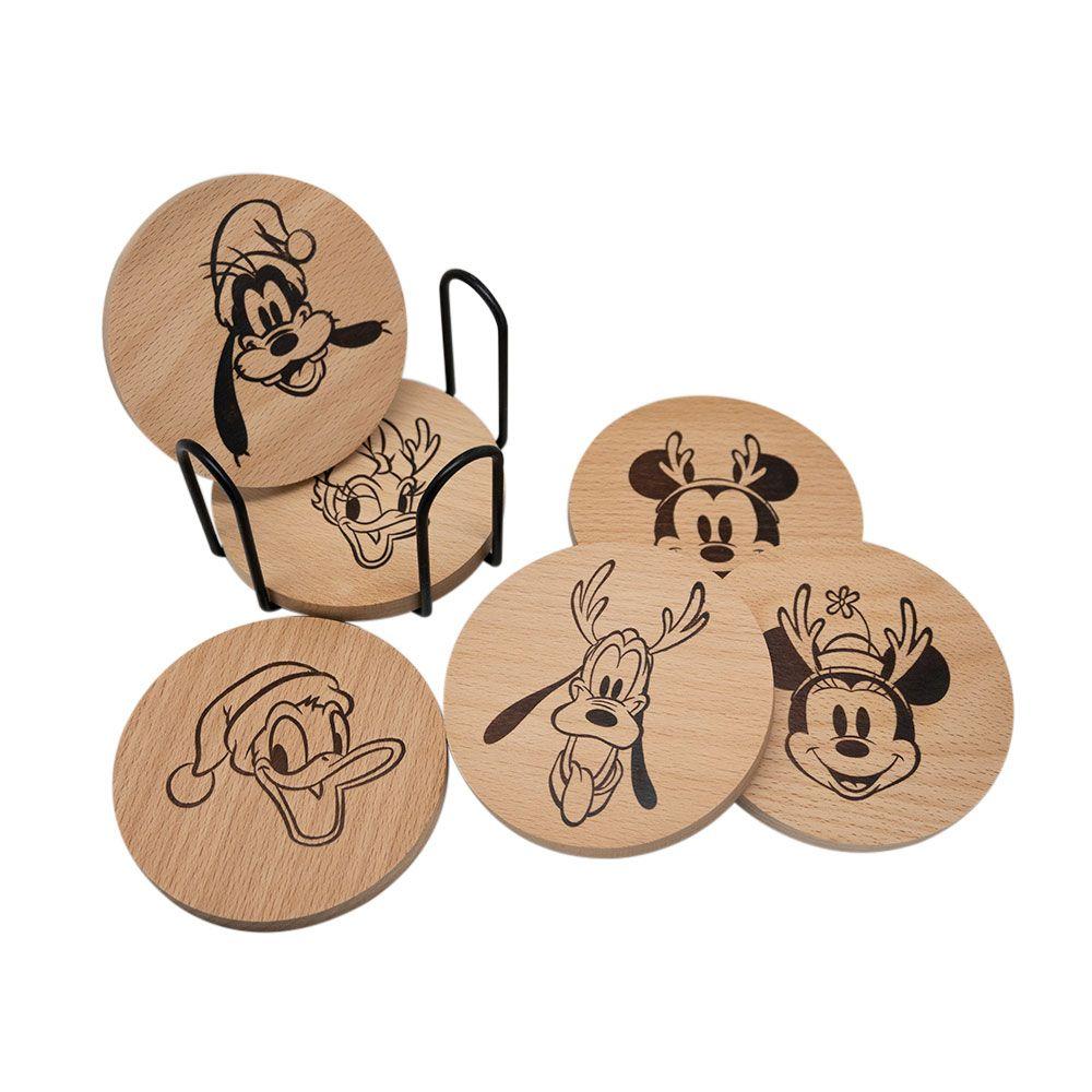Set 6 Posavasos Madera Navidad Disney Classic-2