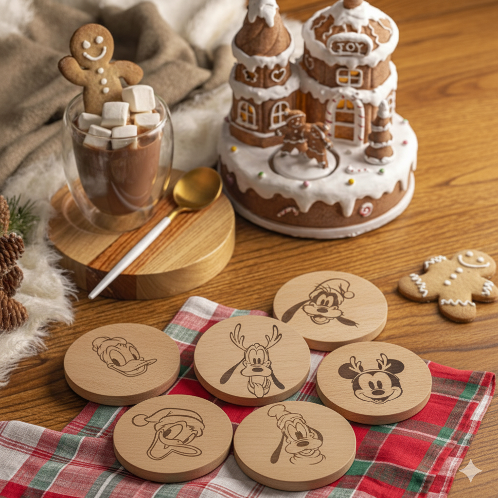 Set 6 Posavasos Madera Navidad-Disney Classic-2