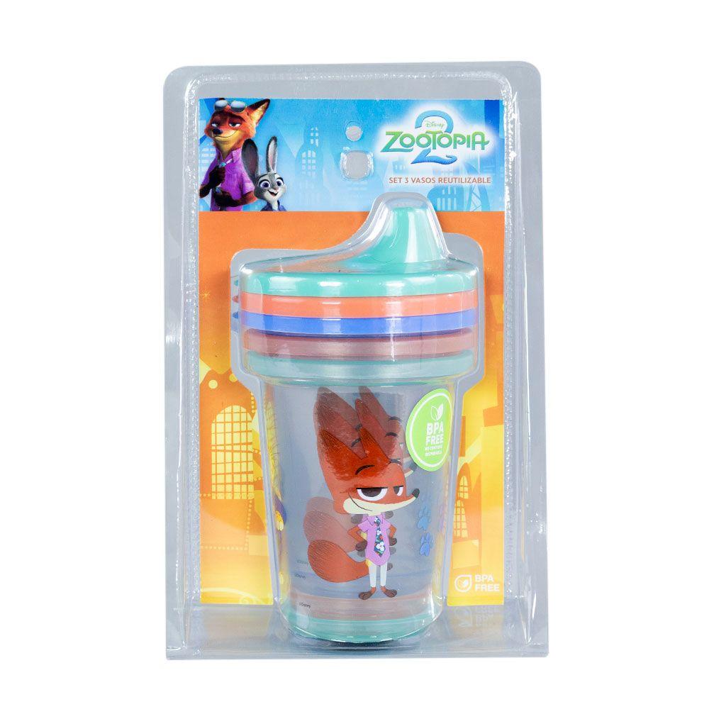 Set 3 Vasos Reusables Zootopia-3