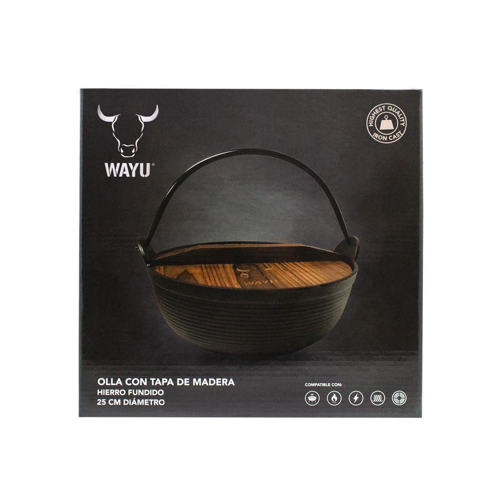 Olla Con Tapa De Madera Wayu Iron Cast-2