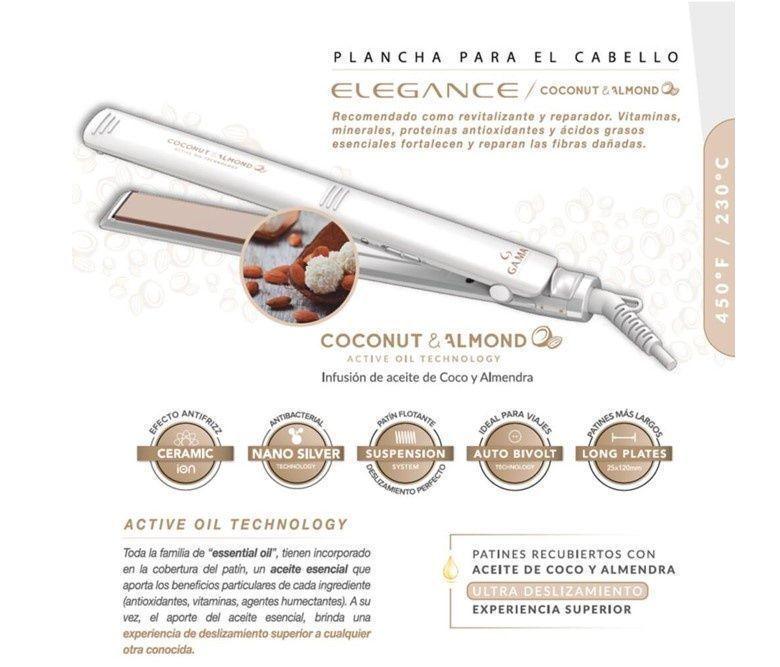 PLANCHA ALISADORA CABELLO ELEGANCE COCONUT ST GAMA-3