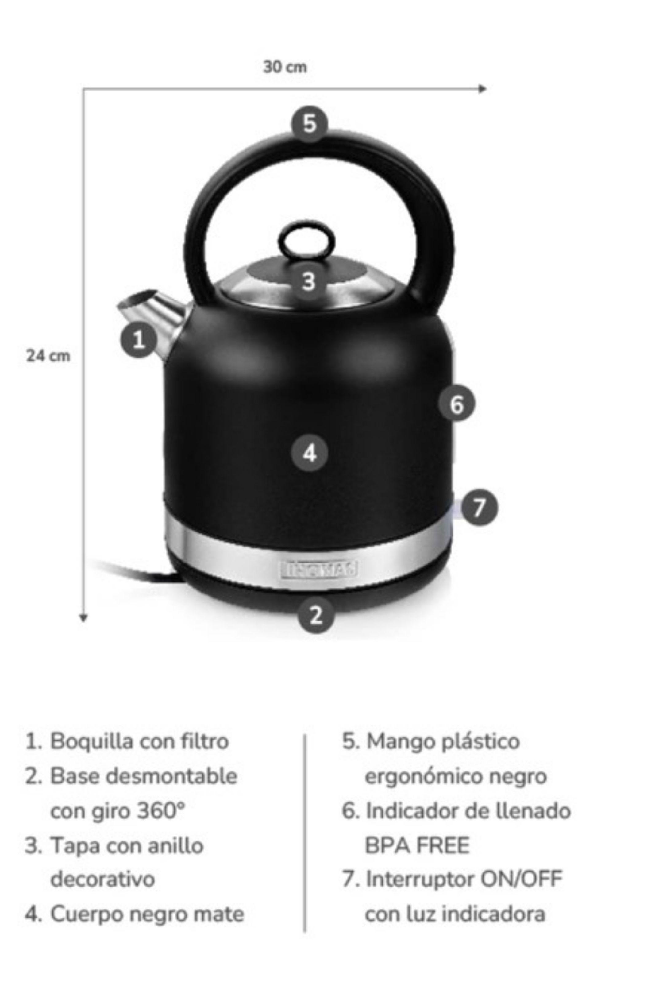 Hervidor Negro Mate 2,5 Lts TH-6510N Thomas-1