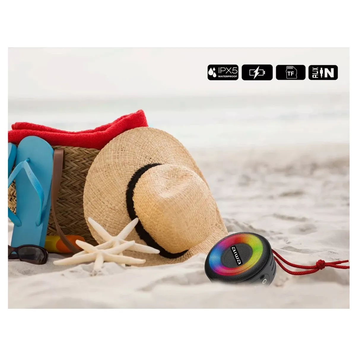 Parlante Portatil Bluetooth Aiwa Awsj216 Ipx6 Waterproof-4