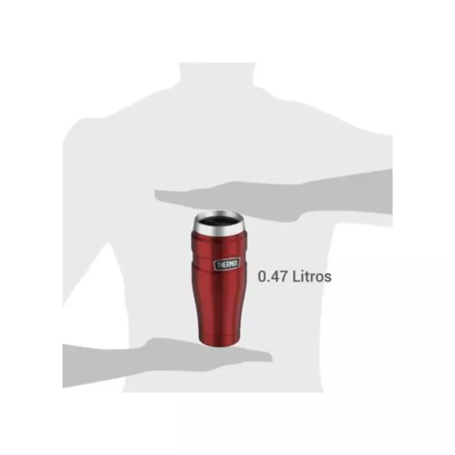 Termo Mug Thermos King 470ml Acero Inoxidable Rojo-5