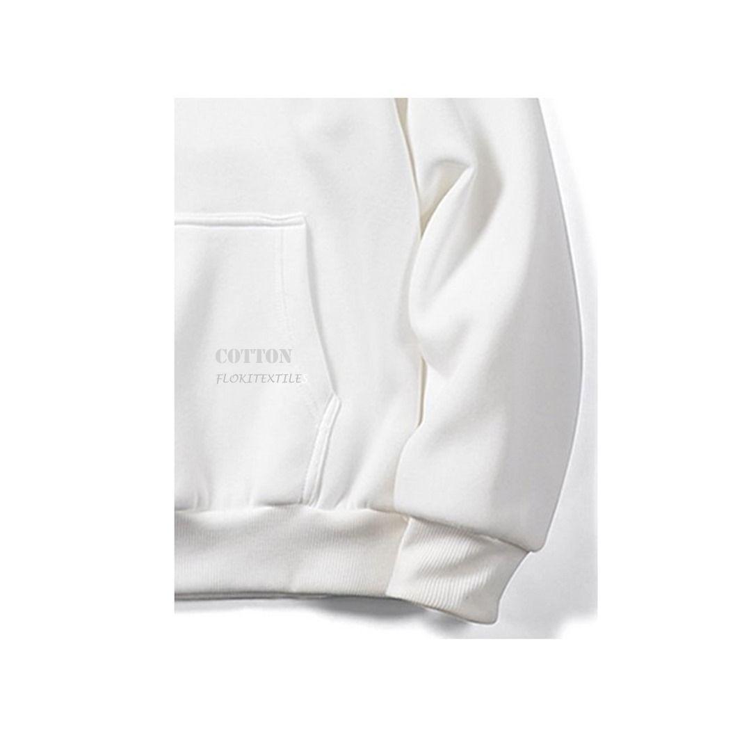 Polerón Canguro Algodón Liso Unisex Blanco Pack 6 Unidades-2