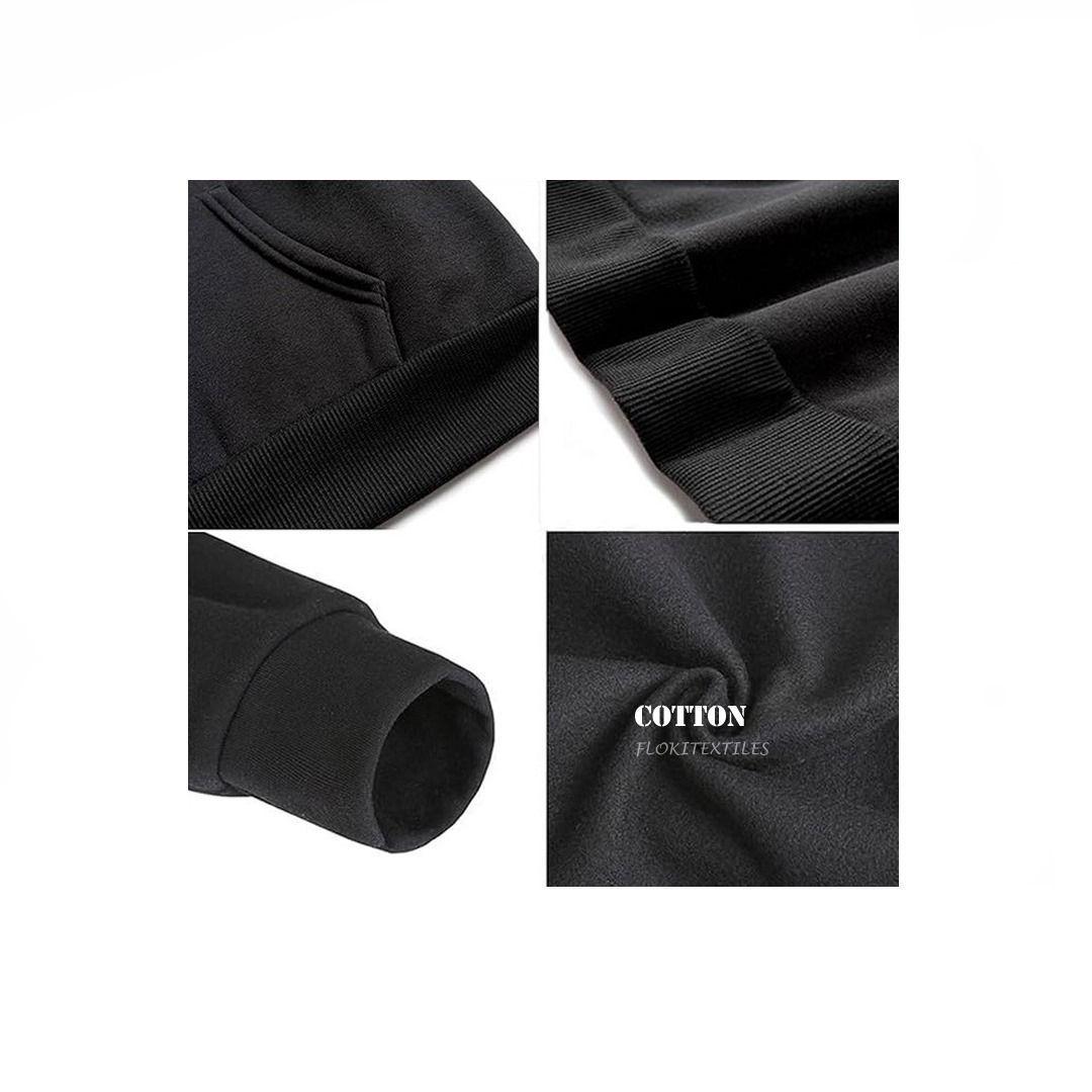 Polerón Canguro Algodón Liso Unisex Negro Pack 6 Unidades-2