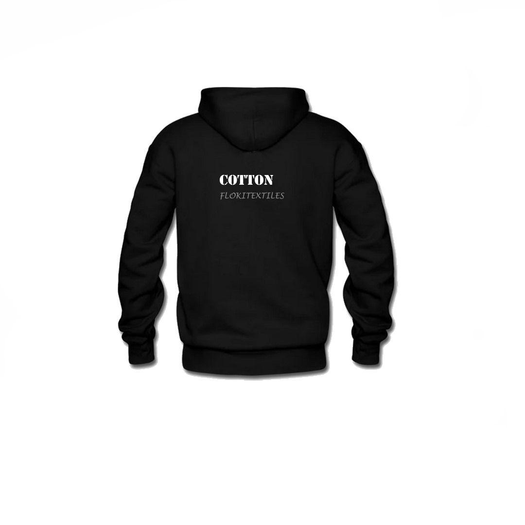 Polerón Canguro Algodón Liso Unisex Negro Pack 6 Unidades-3