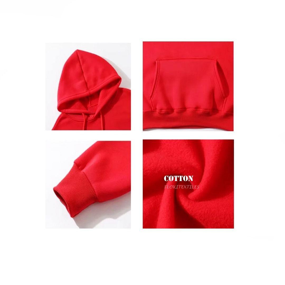 Polerón Canguro Algodón Liso Unisex Rojo Pack 6 Unidades-2