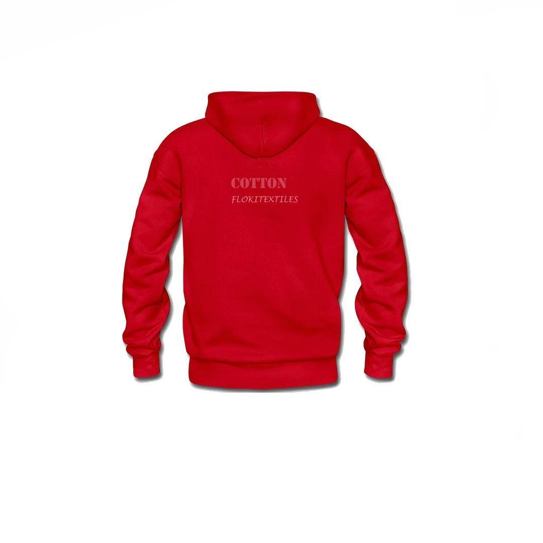 Polerón Canguro Algodón Liso Unisex Rojo Pack 6 Unidades-3