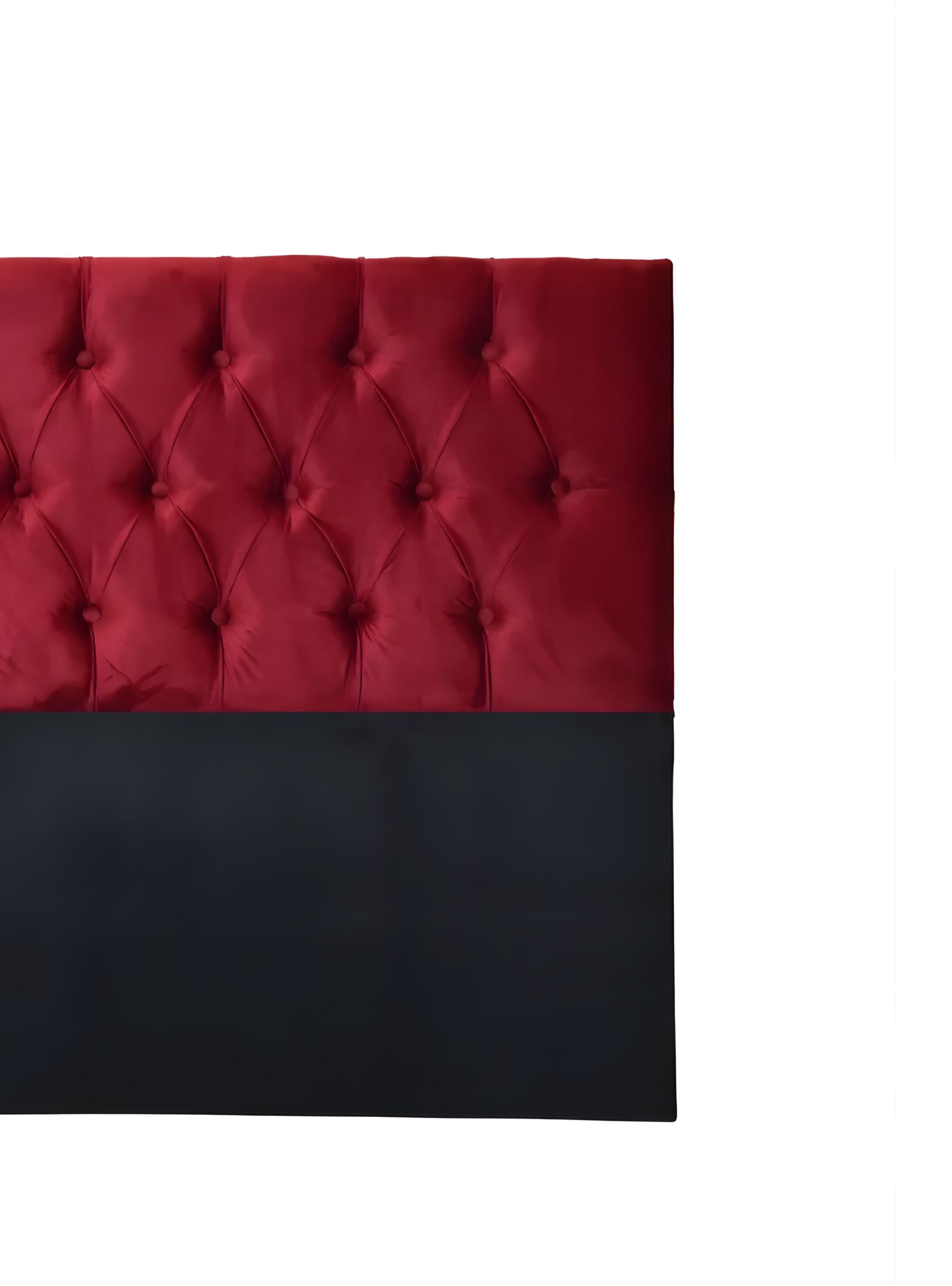 Respaldo 2 Plazas Piso Capitone Premium 150x140 CM Rojo Felpa-1