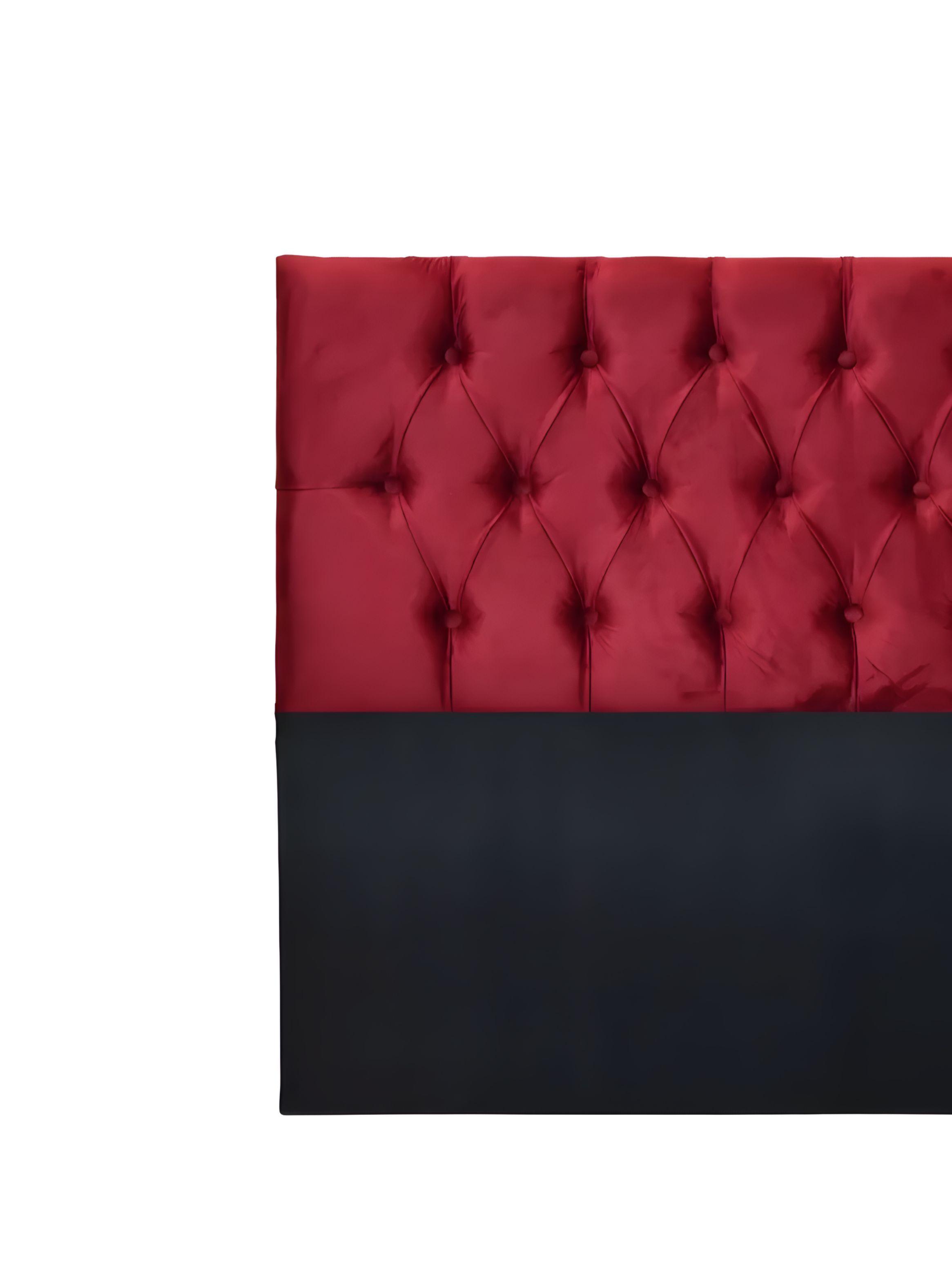 Respaldo 2 Plazas Piso Capitone Premium 150x140 CM Rojo Felpa-2