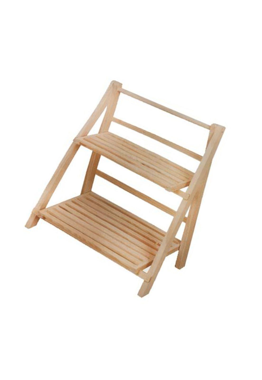 Estante Organizador Madera 2 Niveles 36x21x47 CM Café Claro-3
