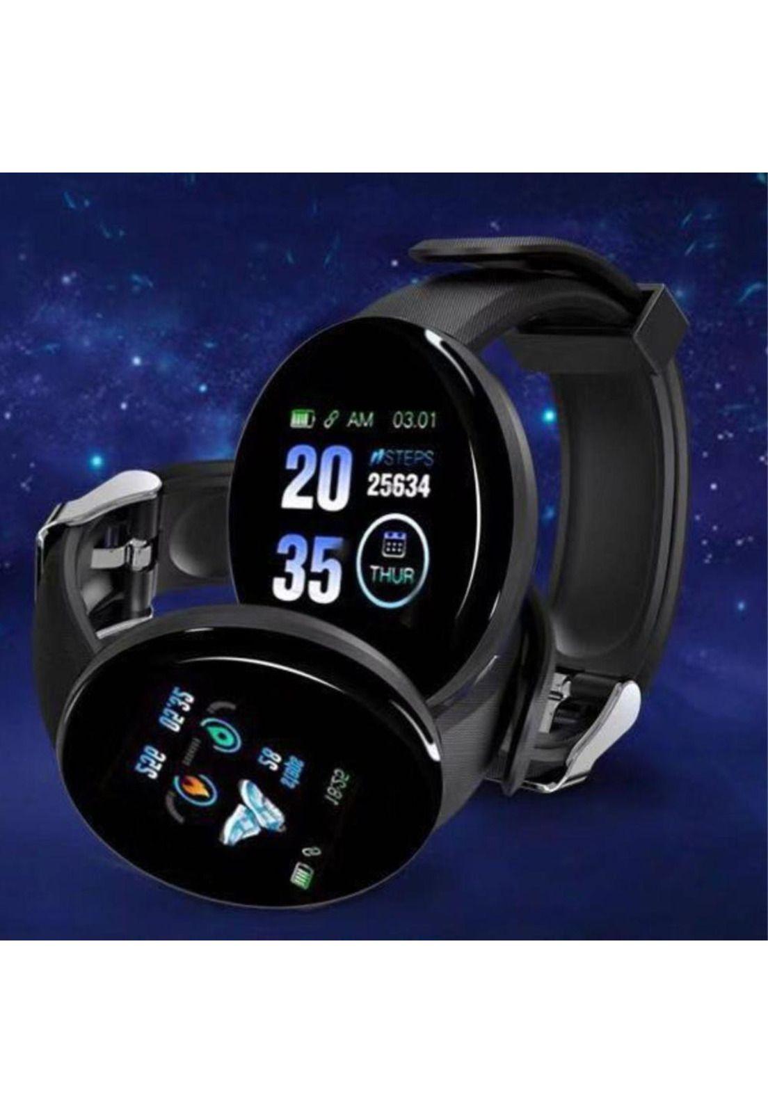 Reloj Smart Band Carga USB Redondo Negro-6