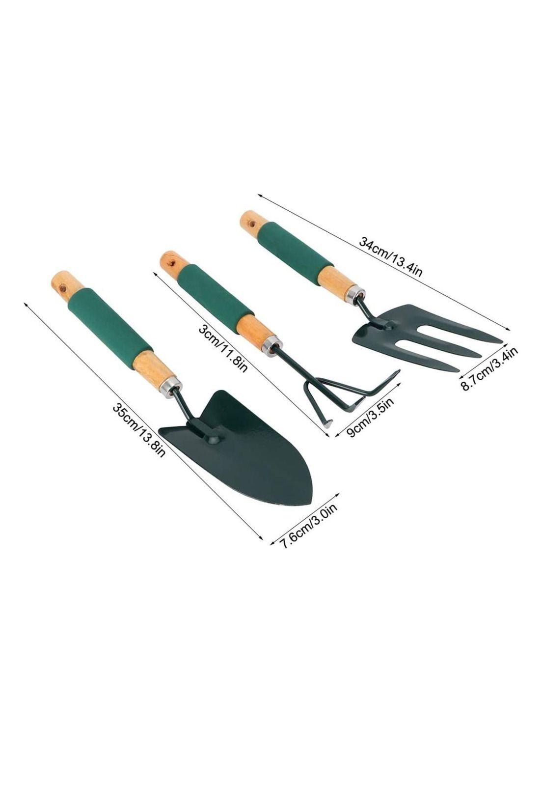 Set Jardinería Huerto 3 Piezas Metal Madera-2