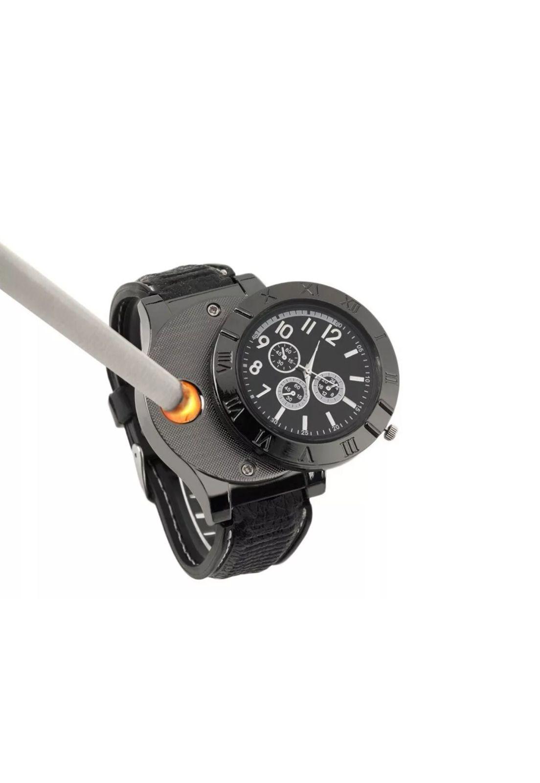 Reloj Pulsera Encendedor Recargable Usb Luz Led Hombre-2