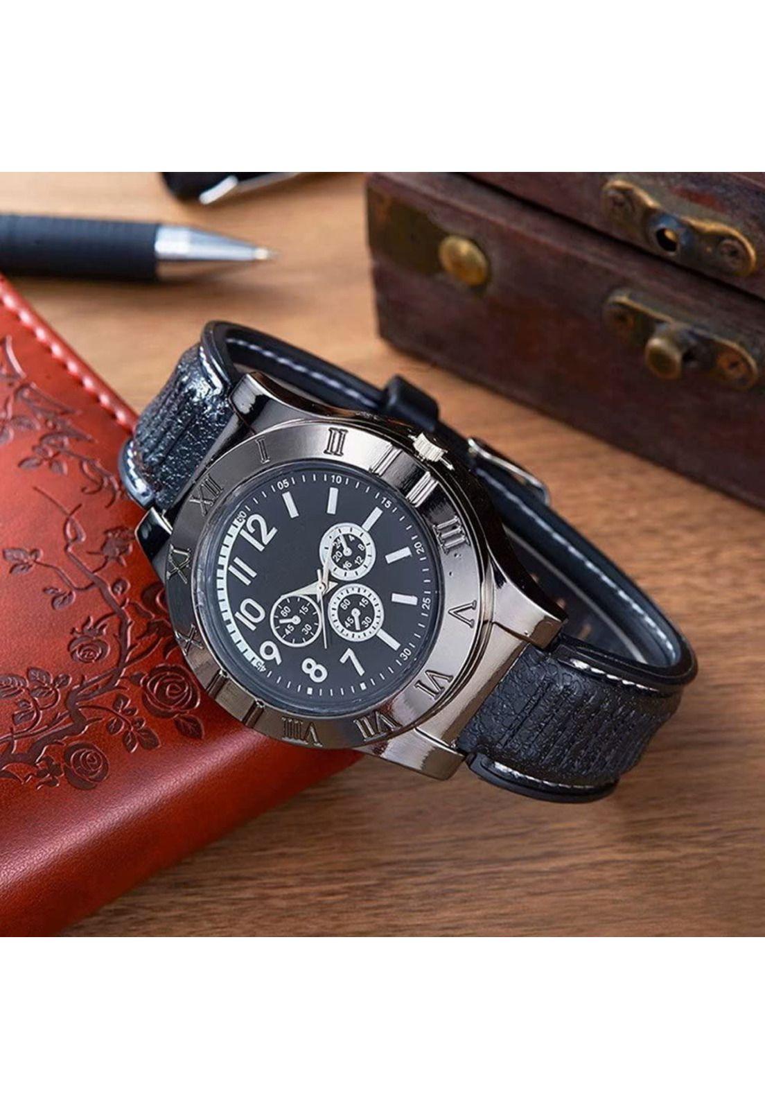 Reloj Pulsera Encendedor Recargable Usb Luz Led Hombre-4