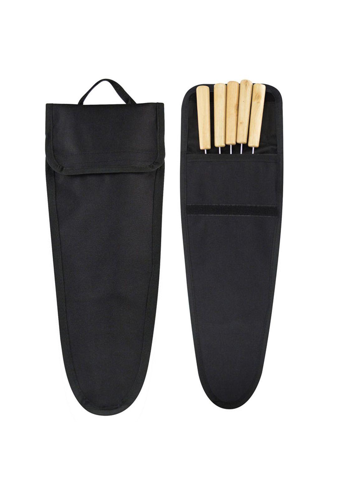 Set 5 Fierros Anticuchos Asado Madera-3