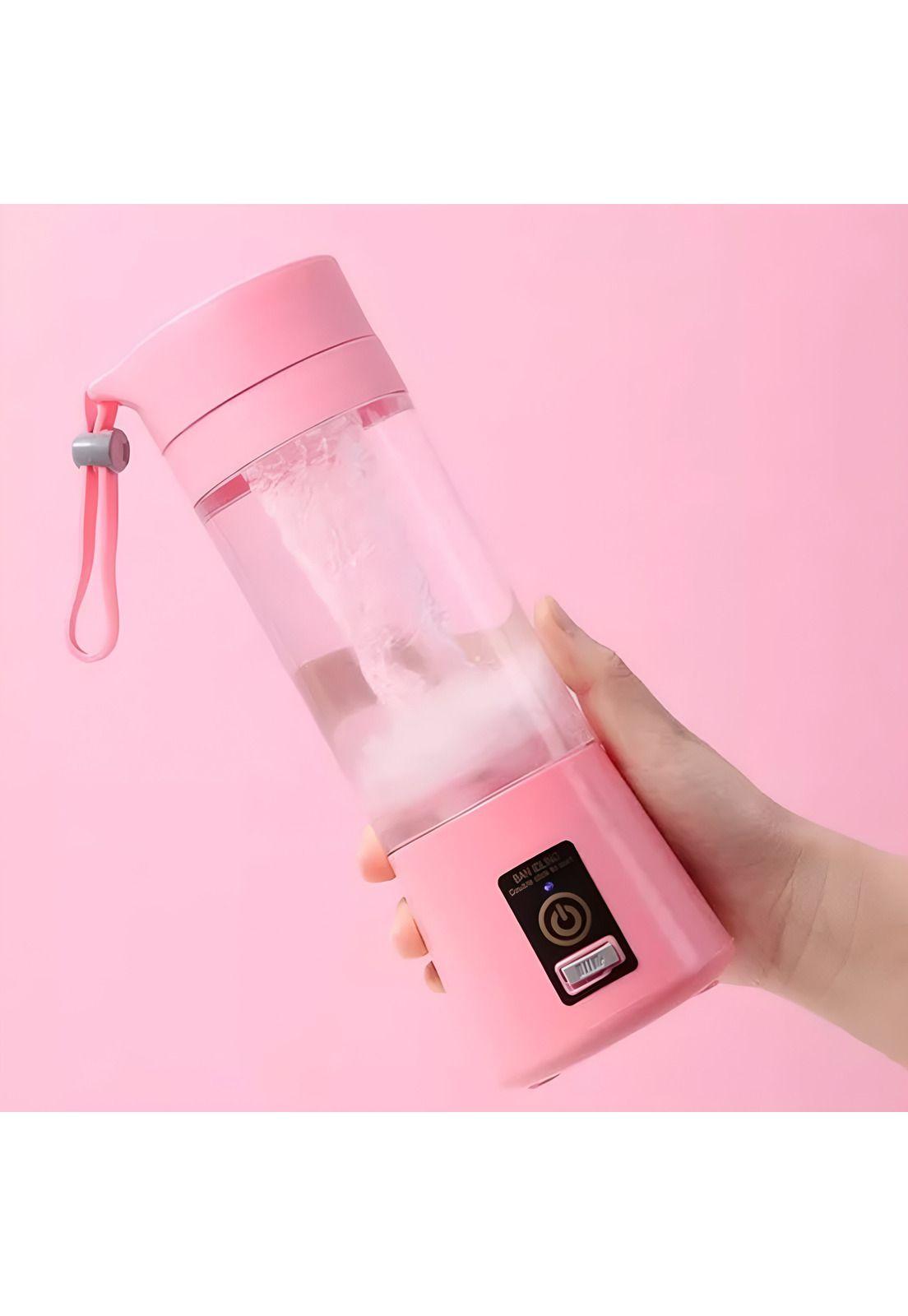 Batidora Licuadora Juguera Portátil USB Recargable 400 ML Rosa-3