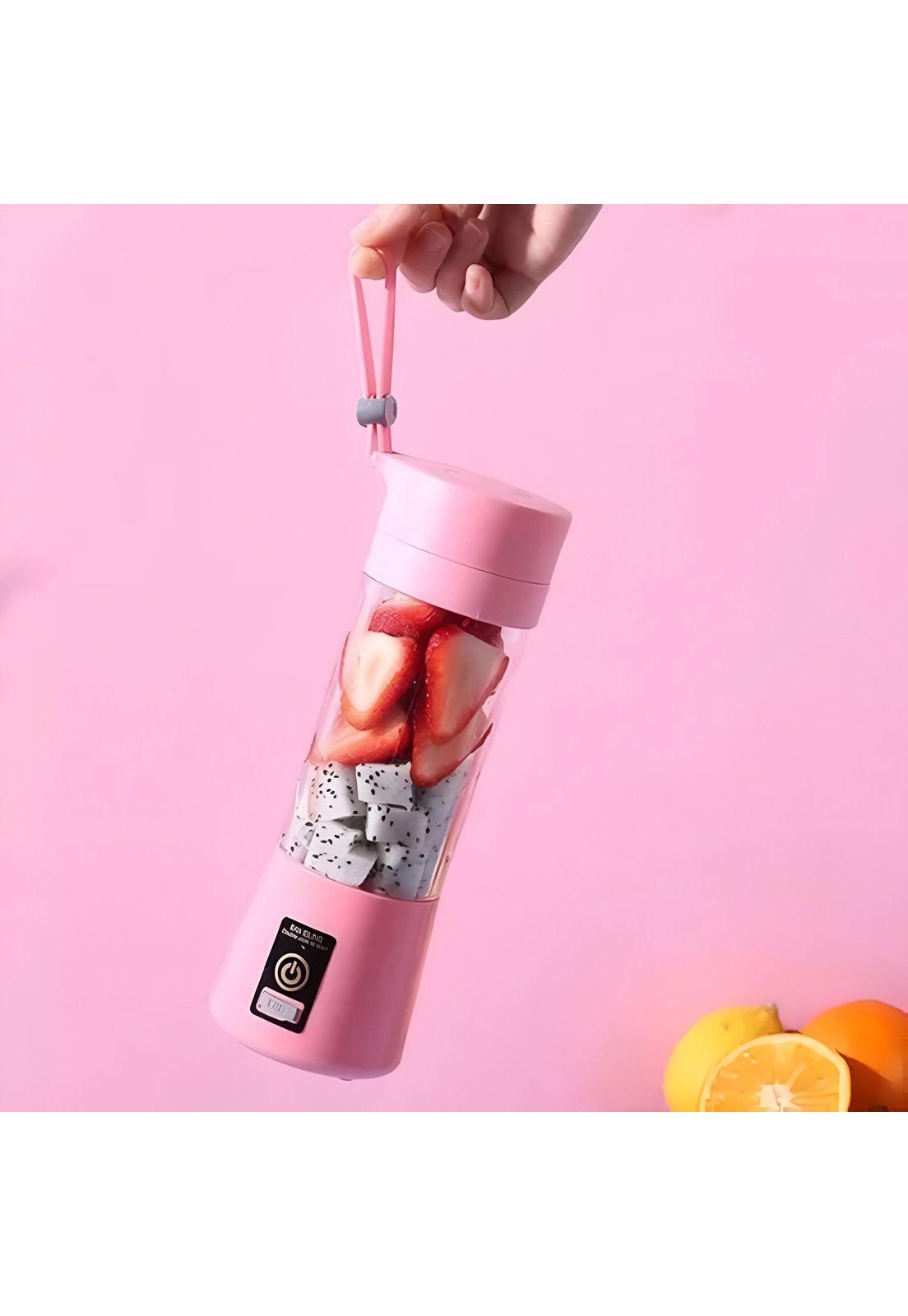 Batidora Licuadora Juguera Portátil USB Recargable 400 ML Rosa-4
