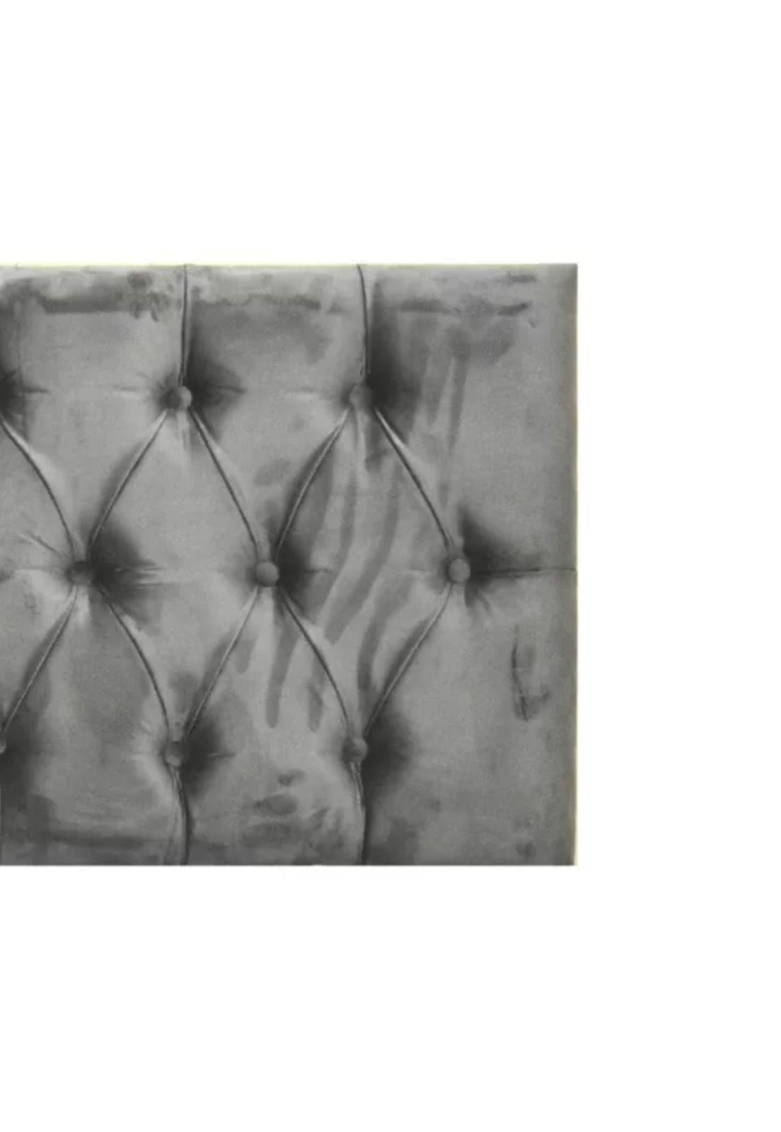 Respaldo Elegante 1 Plaza Capitone 105x60 CM Gris Oscuro Felpa-2