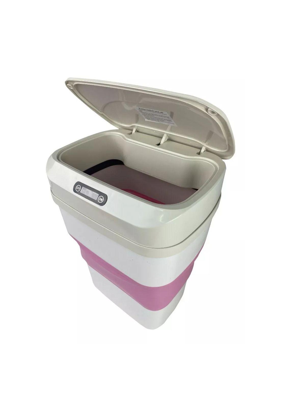 Papelera Basurero Inteligente Sensor Digital Infrarrojo Rosa-2