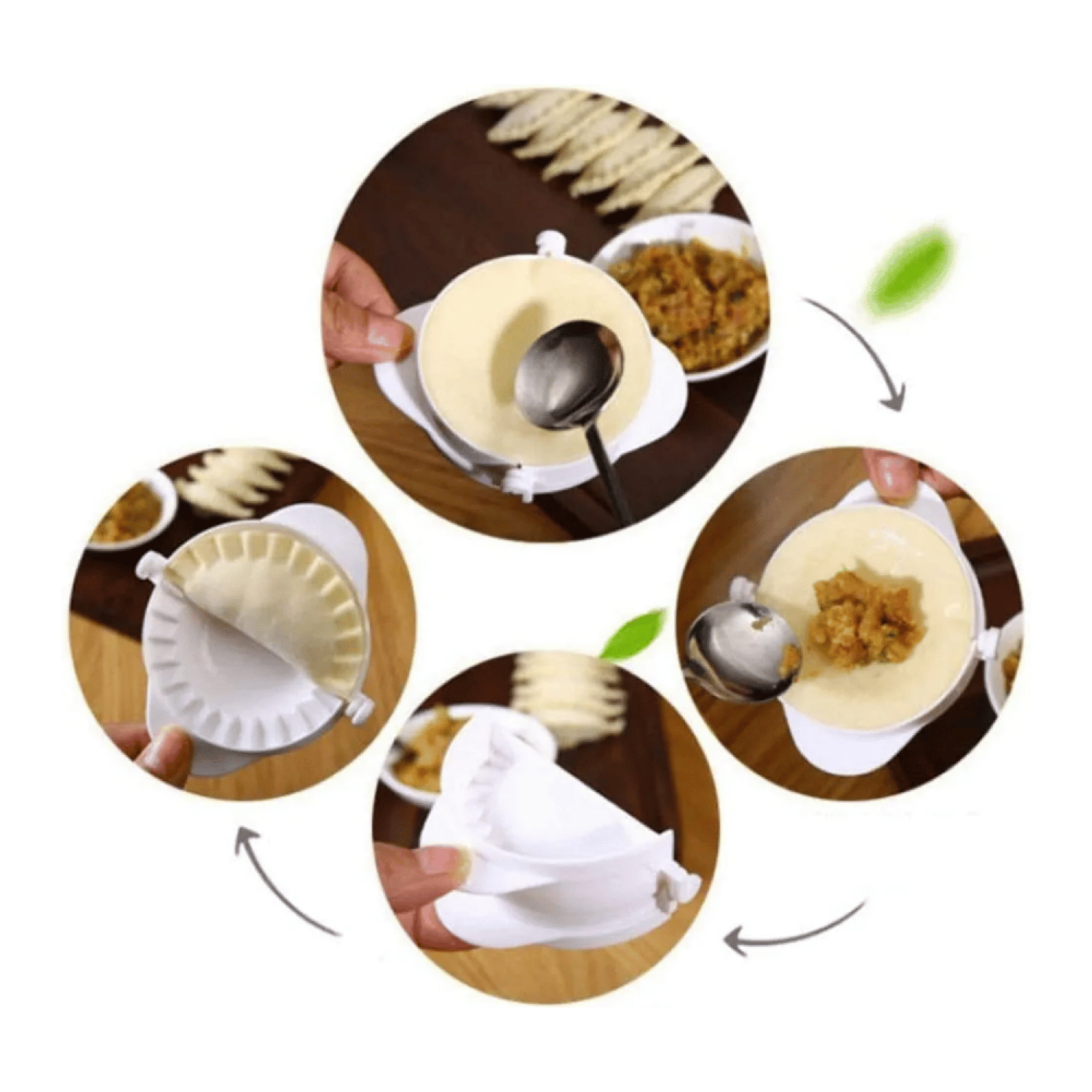 Pack 3 Moldes Hacer Empanadas 18x18x2 CM Blanco-4