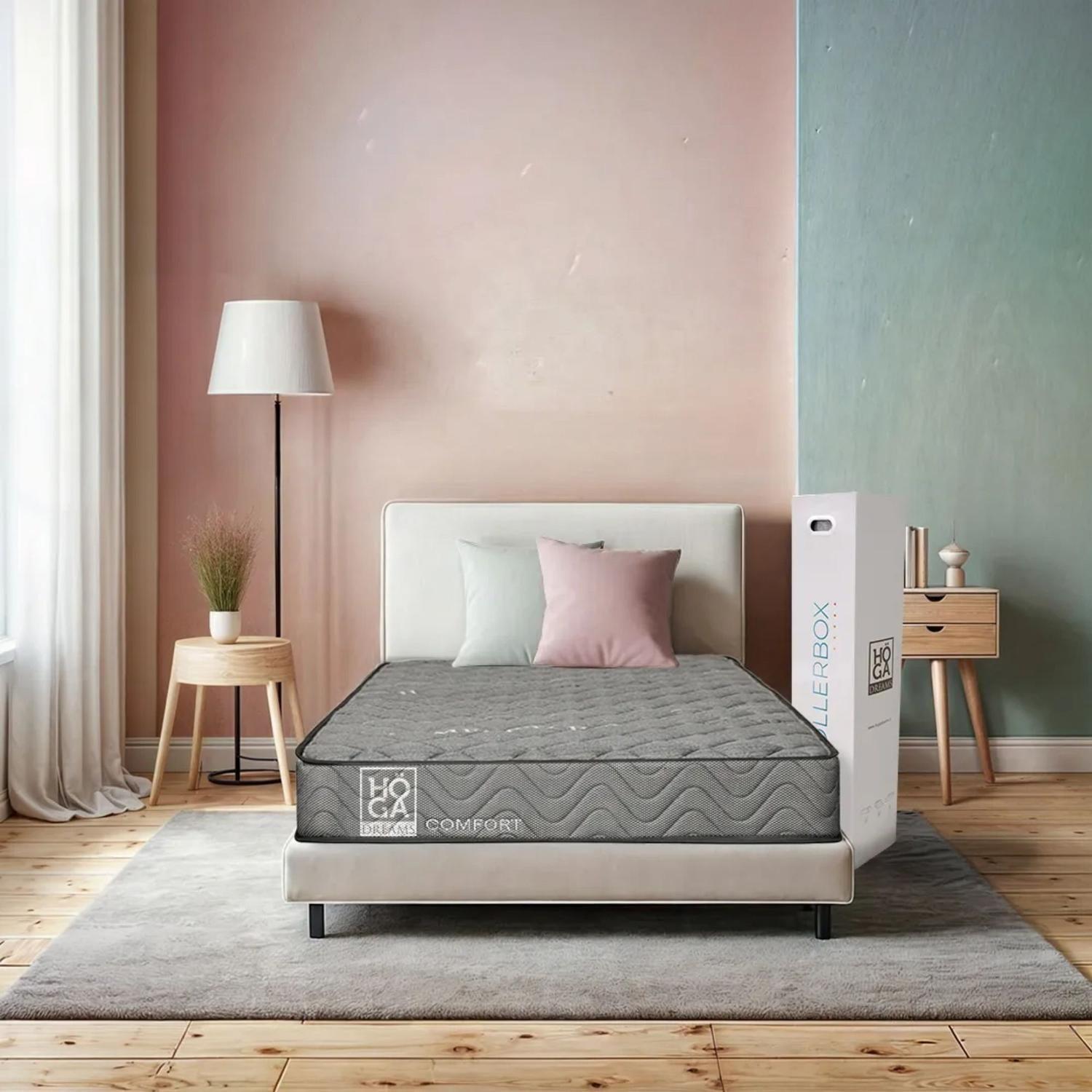 Colchón Roller Resorte Bonnell 1 Plaza 90x190x21 CM Blanco-3