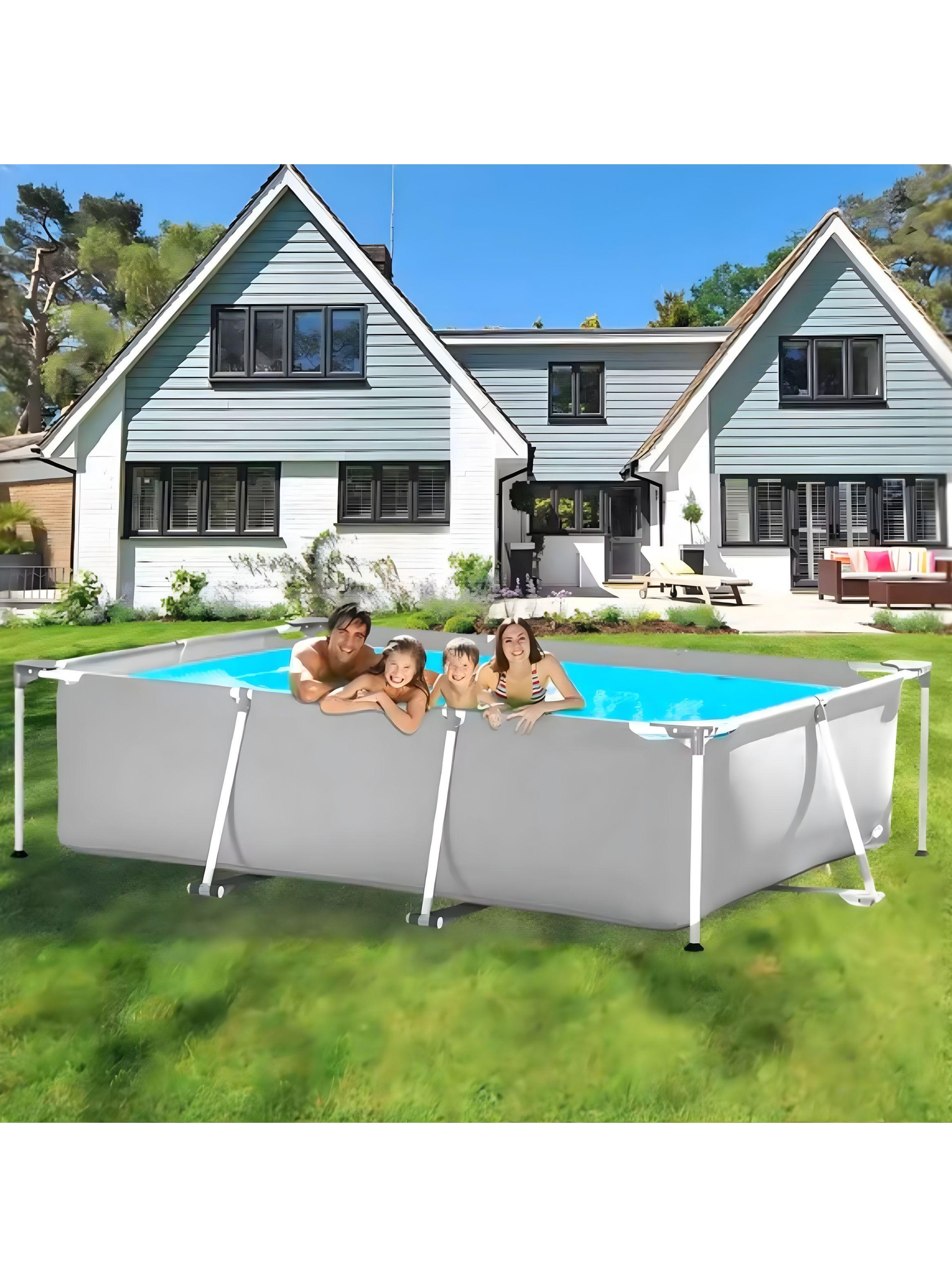 Piscina Rectangular Estructural 300x207x65 CM Gris-4