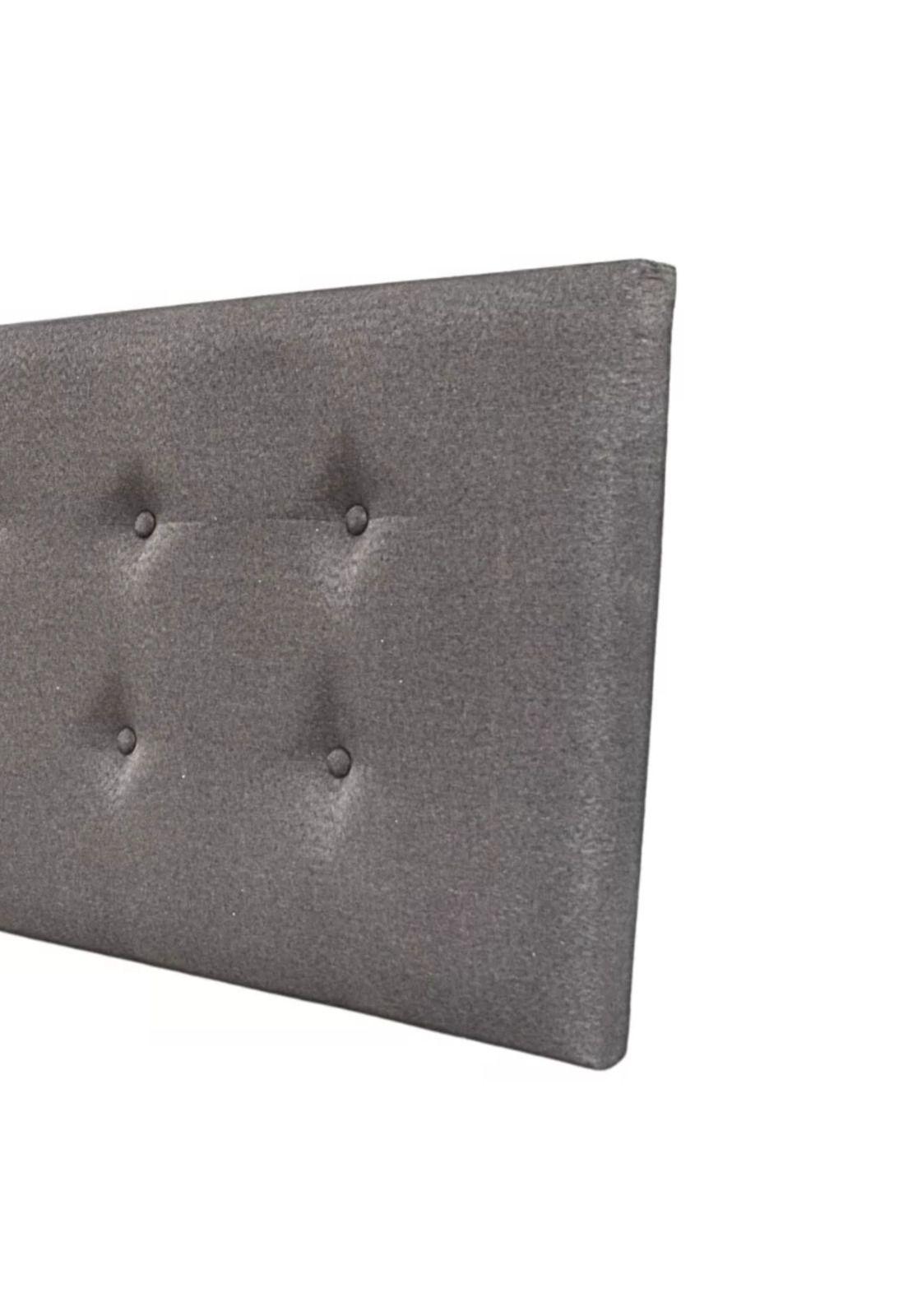 Respaldo Elegante 1 Plaza Capitone 105x60 CM Gris Claro Lino Botones-2
