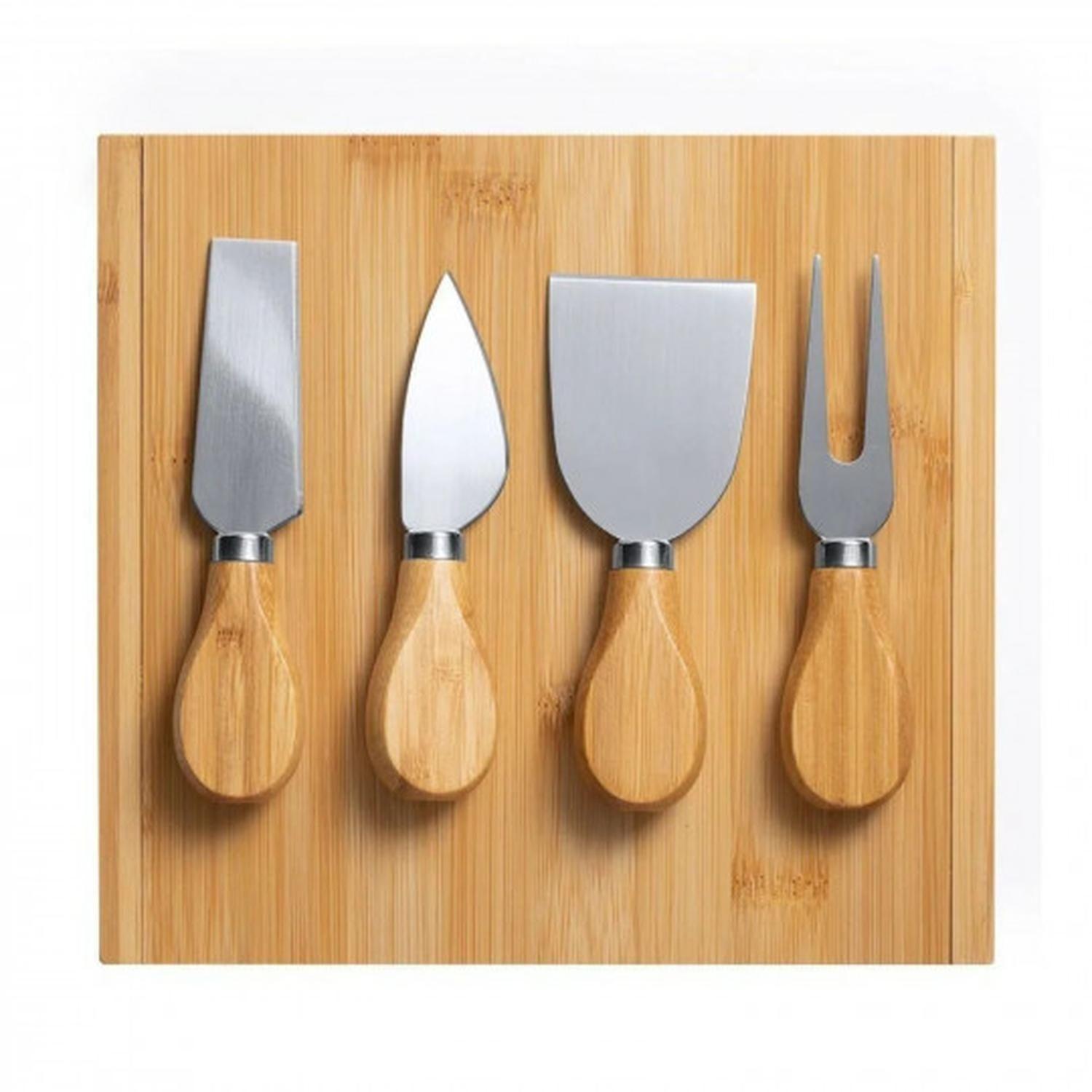Caja Tabla Deluxe Utensilios Queso Bambu Wayne-2