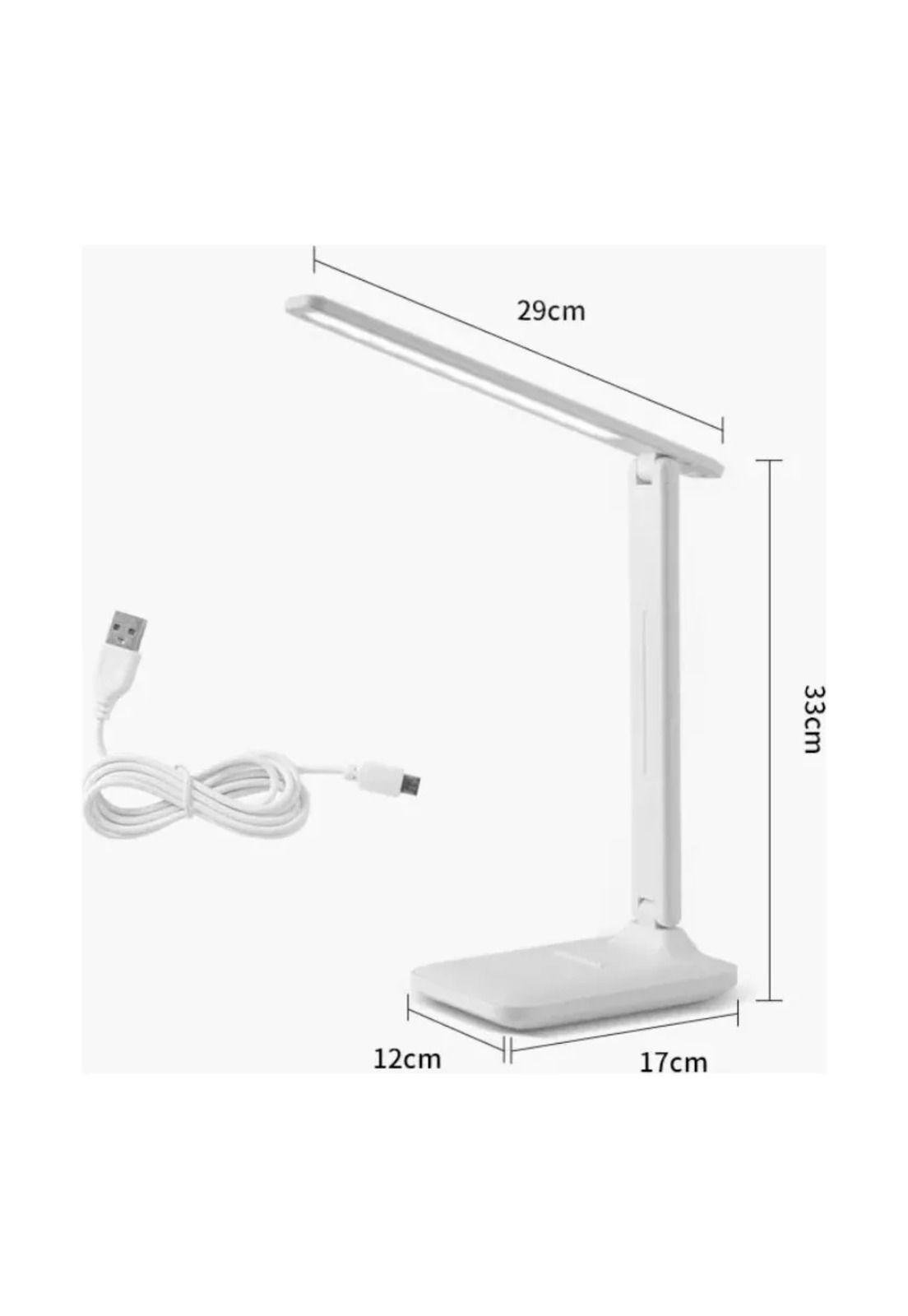 Lámpara Cargador Táctil LED Escritorio Plegable 29x33x17 CM Blanco-2