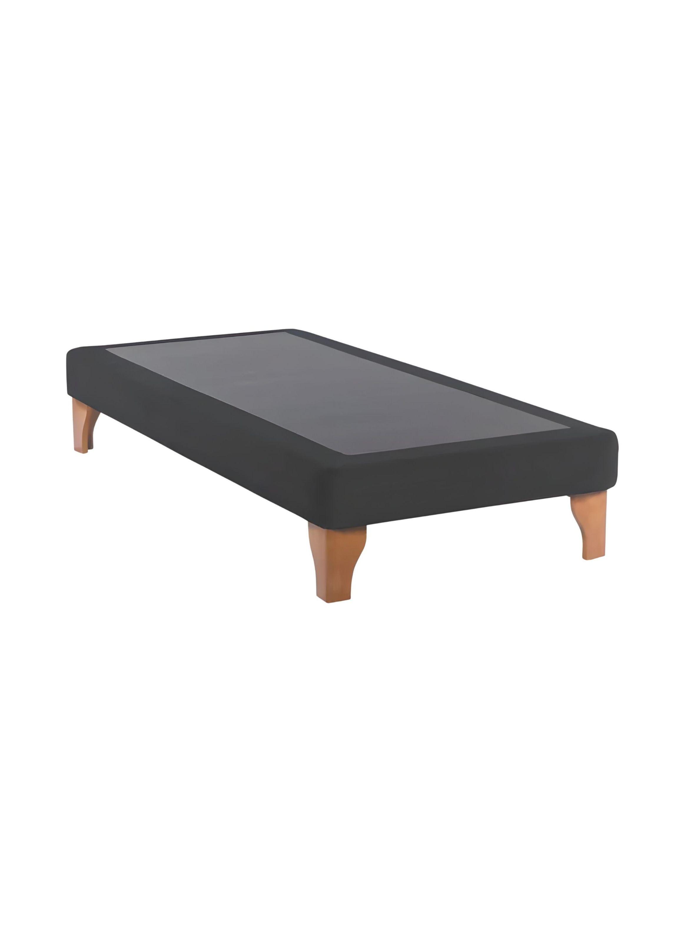 Base Cama Europea 1 Plaza 90x200 CM Gris Oscuro Felpa-2