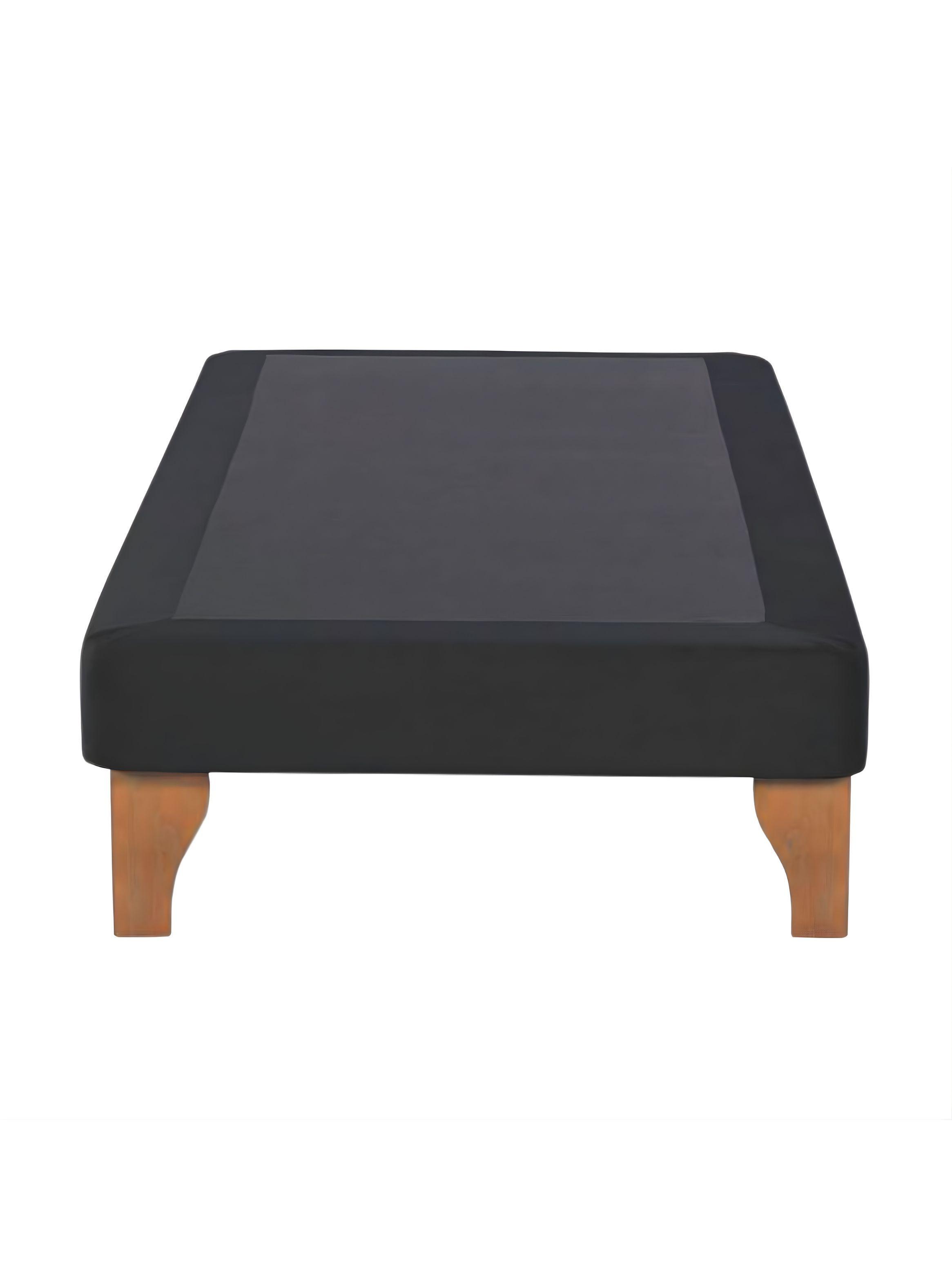 Base Cama Europea 1 Plaza 90x200 CM Gris Oscuro Felpa-3