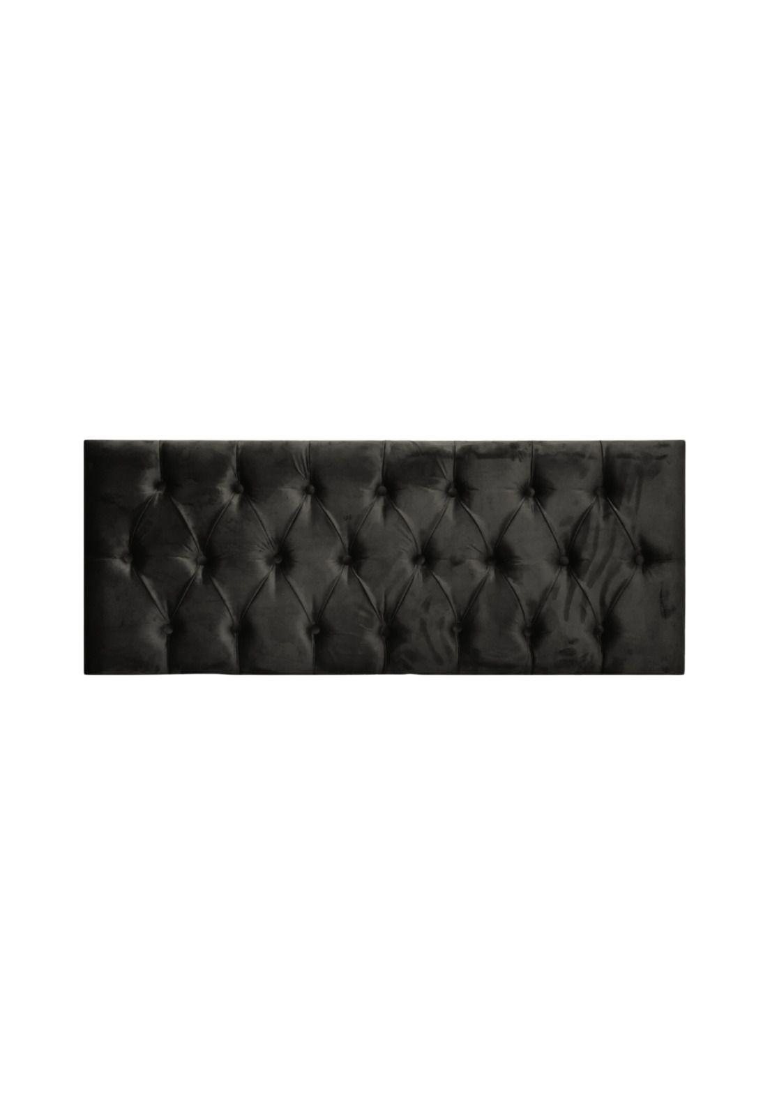 Respaldo Elegante 1 Plaza Capitone 105x60 CM Negro Felpa-0