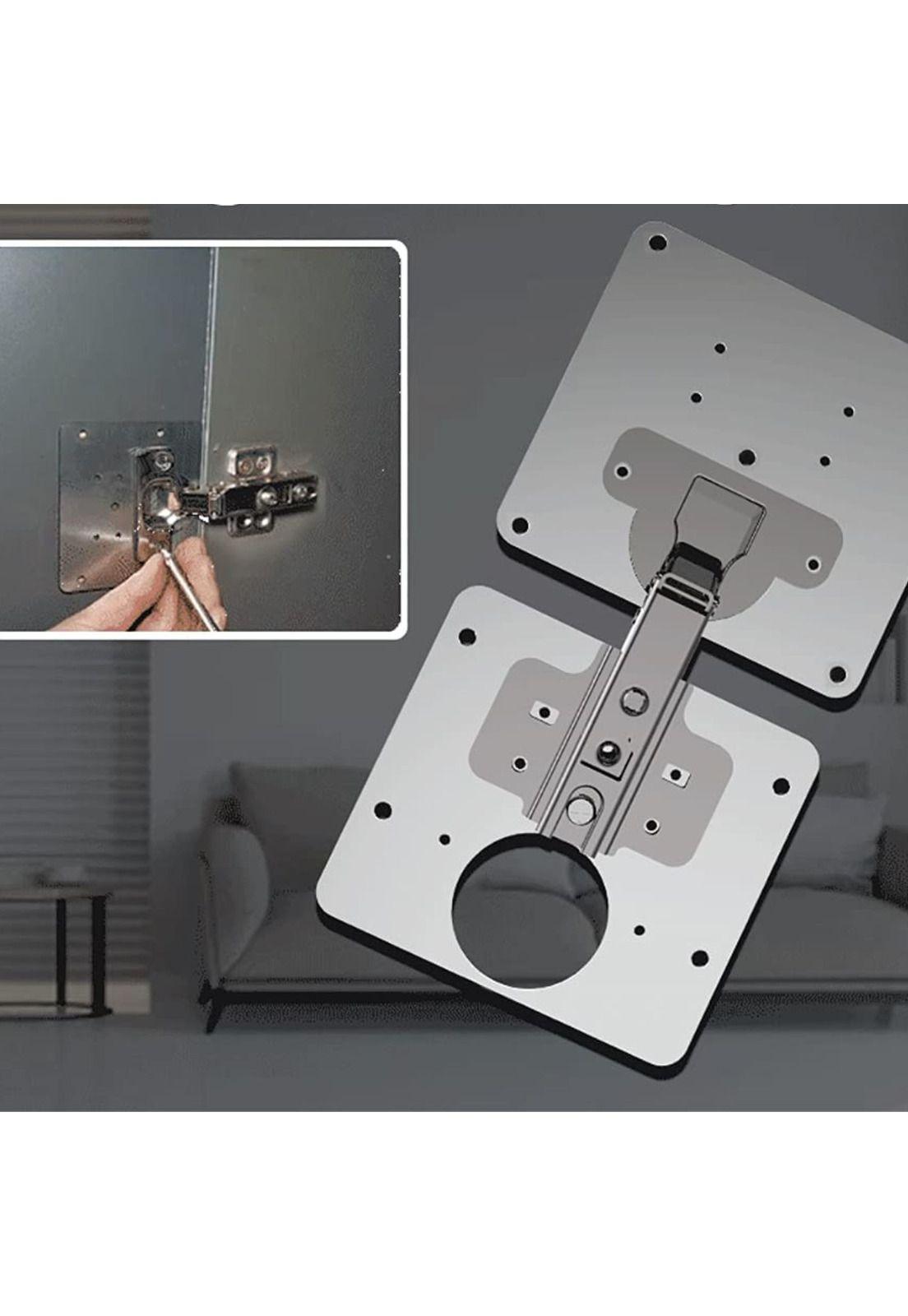 Set 2 Placas Reparación Bisagra Puerta Armario Mueble-5