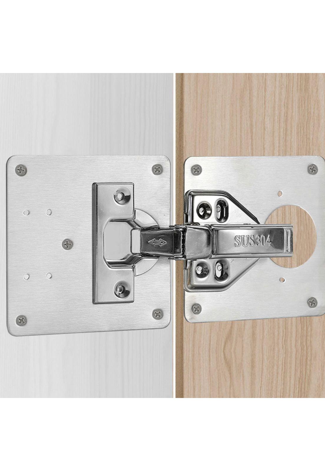 Set 2 Placas Reparación Bisagra Puerta Armario Mueble-6