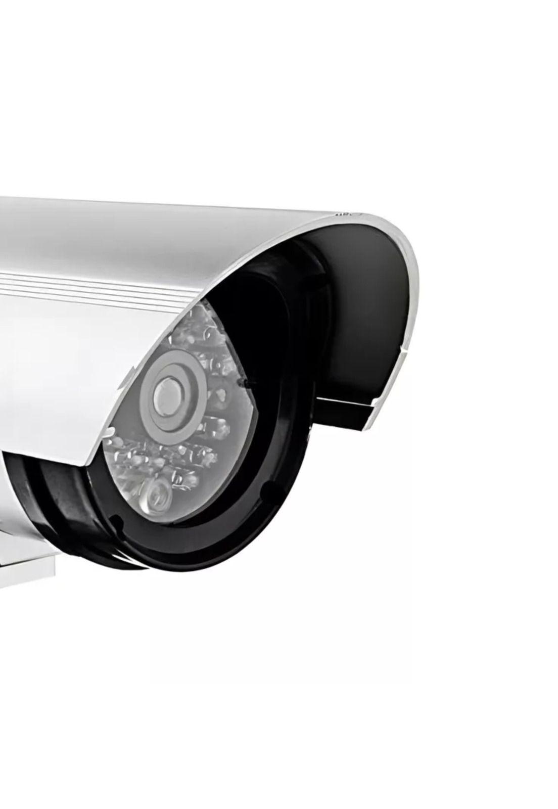Cámara Seguridad Falsa LED Gris-2