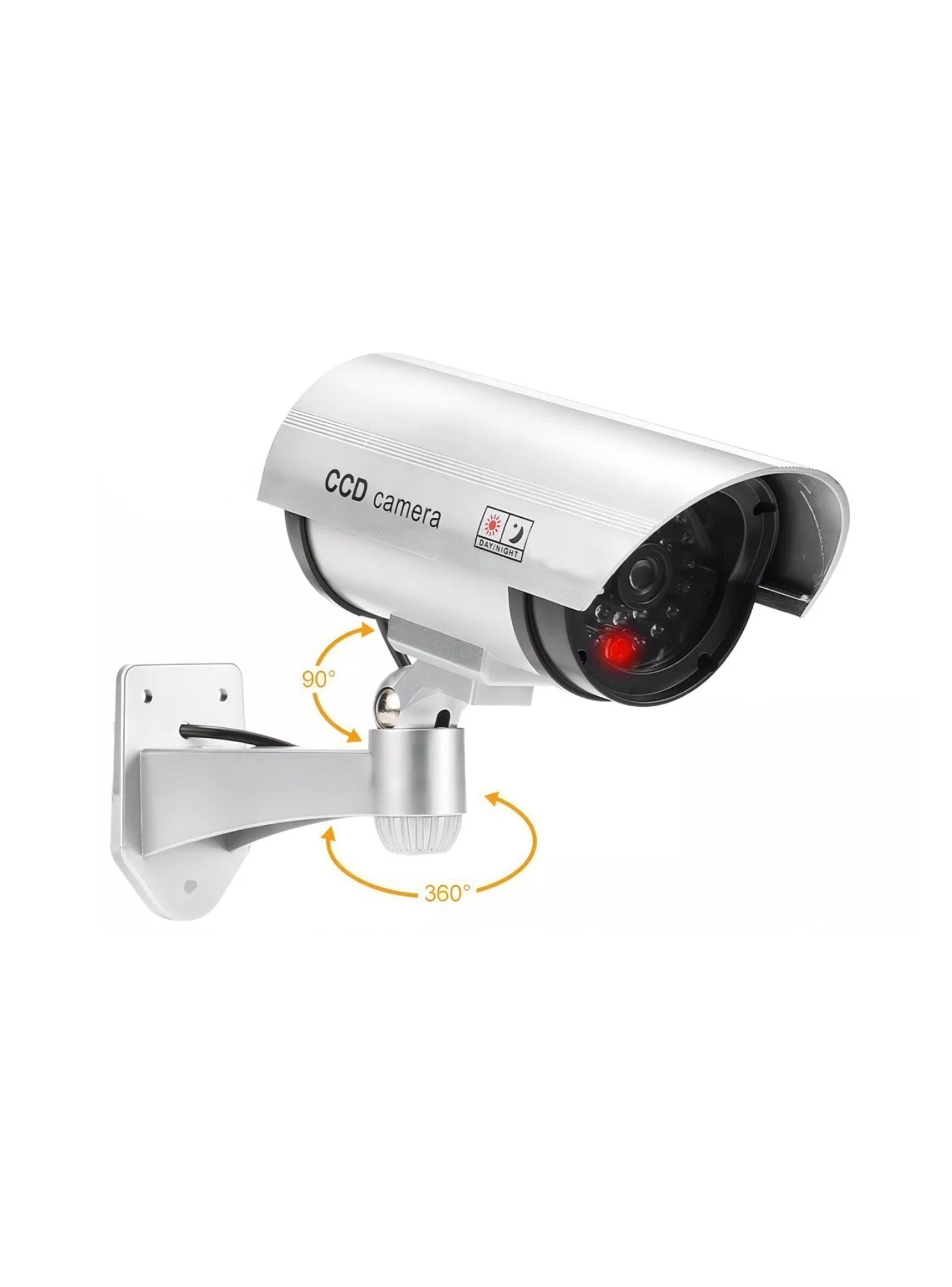 Cámara Seguridad Falsa LED Gris-4