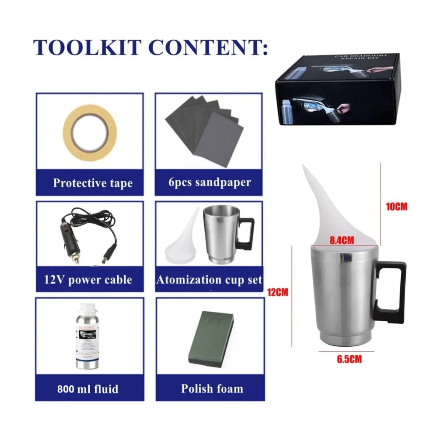Pulidor Faros Auto Limpieza Reparación Rayones-3