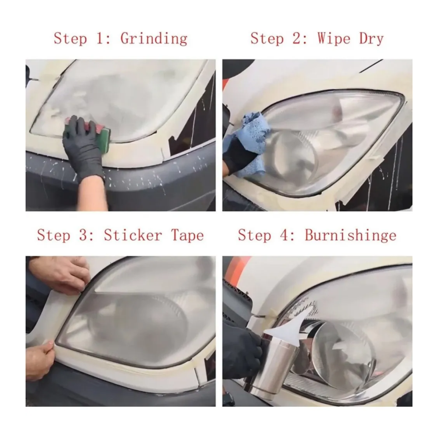 Pulidor Faros Auto Limpieza Reparación Rayones-5