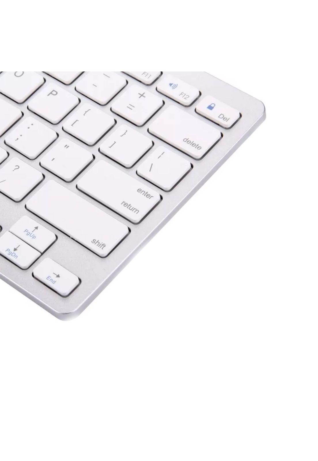 Teclado Inalámbrico Bluetooth Plateado-3