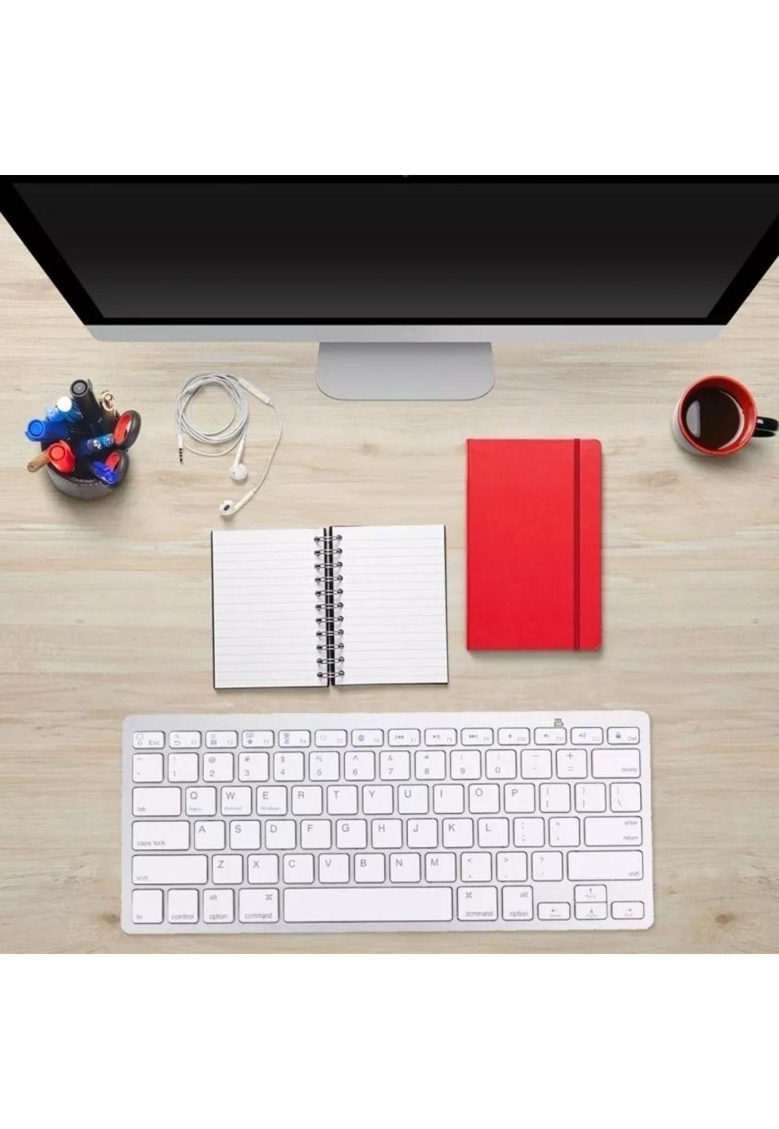 Teclado Inalámbrico Bluetooth Plateado-6