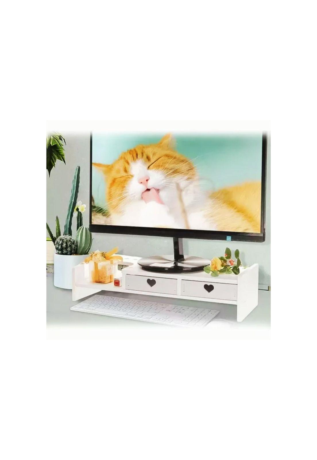 Organizador Escritorio Base Monitor Madera Corazón-4